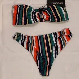 Pretty Little Thing striped swimsuit